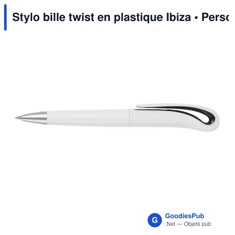 Stylo bille twist en plastique Ibiza