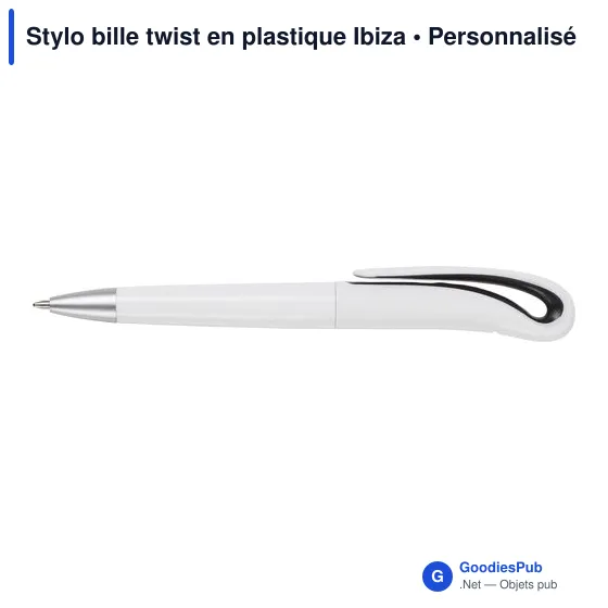 Stylo bille twist en plastique Ibiza - Image 1