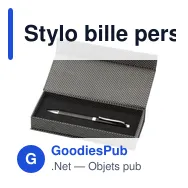 Stylo bille personnalisable en carbone et métal avec logo - Lindsey - Miniature 1