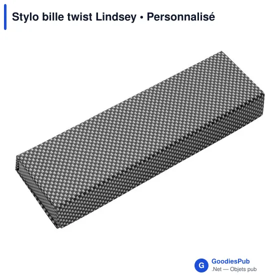 Stylo bille personnalisable en carbone et métal avec logo - Lindsey - Image 2
