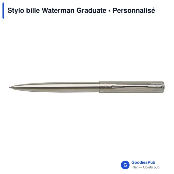 Stylo bille personnalisable Waterman Graduate avec logo - Image 1