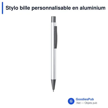 Stylo bille personnalisable en aluminium recyclé avec logo
