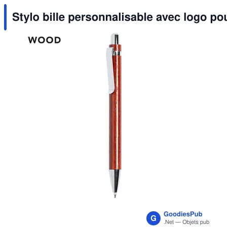 Stylo bille personnalisable avec logo pour entreprises - Modèle Nature