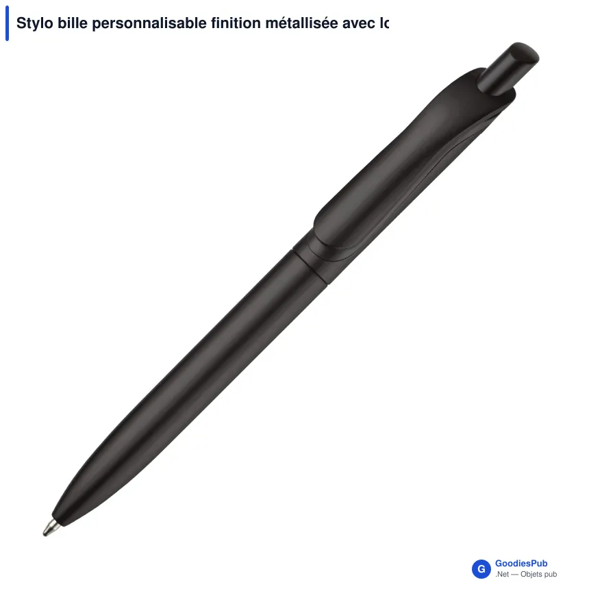 Stylo bille personnalisable finition métallisée avec logo - Click-Shadow - Image 2