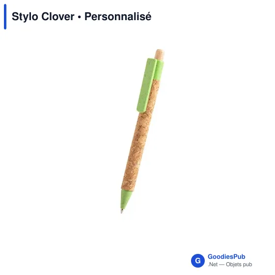 Stylo bille personnalisable en liège avec logo - Stylo Clover - Image 4