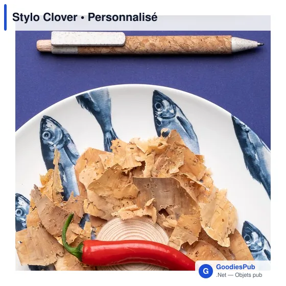 Stylo bille personnalisable en liège avec logo - Stylo Clover - Image 6
