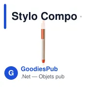 Stylo à bille personnalisable en carton recyclé avec logo - Stylo Compo - Miniature 1