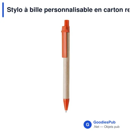 Stylo à bille personnalisable en carton recyclé avec logo - Stylo Compo