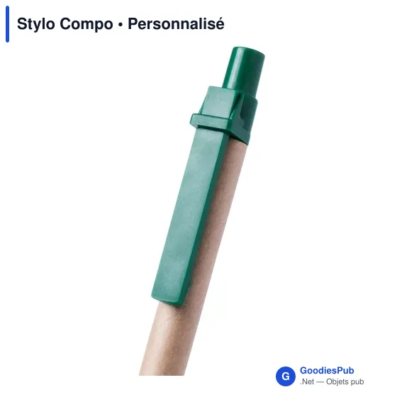 Stylo à bille personnalisable en carton recyclé avec logo - Stylo Compo - Image 12