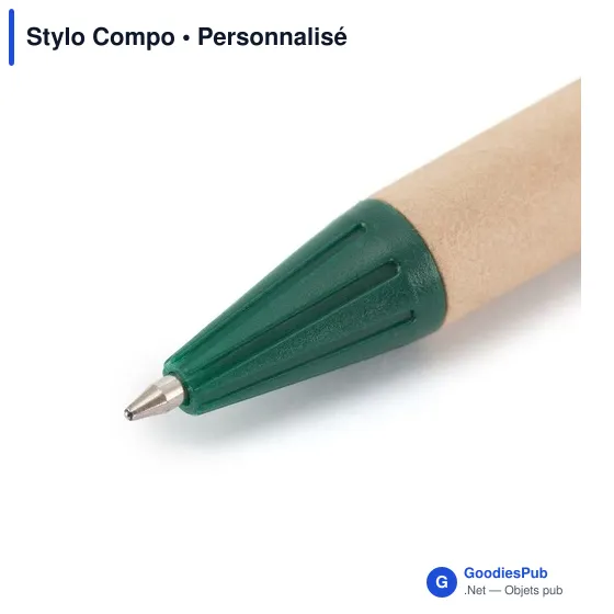 Stylo à bille personnalisable en carton recyclé avec logo - Stylo Compo - Image 4