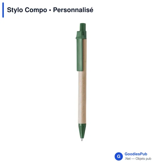 Stylo à bille personnalisable en carton recyclé avec logo - Stylo Compo - Image 7