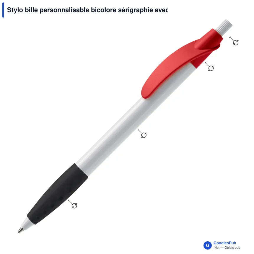 Stylo bille personnalisable bicolore sérigraphie avec logo - Cosmo Combi - Image 2