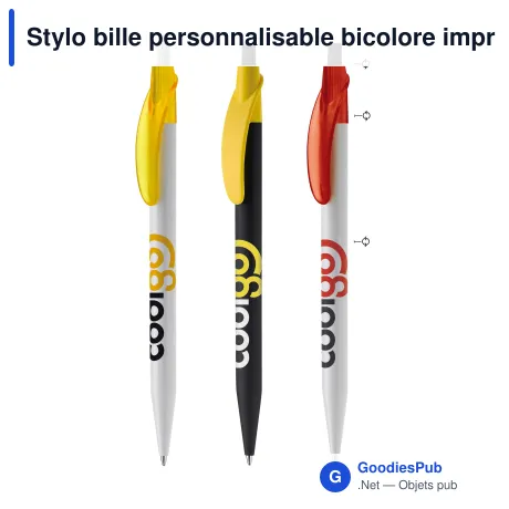 Stylo bille personnalisable bicolore impression 3D avec logo - Cosmo Combi