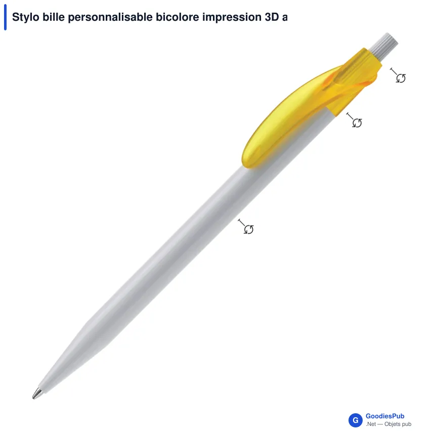 Stylo bille personnalisable bicolore impression 3D avec logo - Cosmo Combi - Image 2
