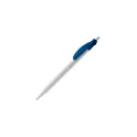 Variante Blanc / bleu foncé - Stylo bille personnalisable opaque 14,5 cm impression 3D avec logo - Cosmo