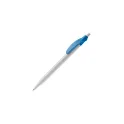 Variante Blanc / Bleu clair - Stylo bille personnalisable opaque 14,5 cm impression 3D avec logo - Cosmo