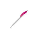 Variante Blanc / rose - Stylo bille personnalisable opaque 14,5 cm impression 3D avec logo - Cosmo