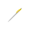 Variante Blanc / jaune - Stylo bille personnalisable opaque 14,5 cm impression 3D avec logo - Cosmo