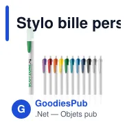 Stylo bille personnalisable opaque corps blanc 14,7 cm avec logo - Cosmo - Miniature 1