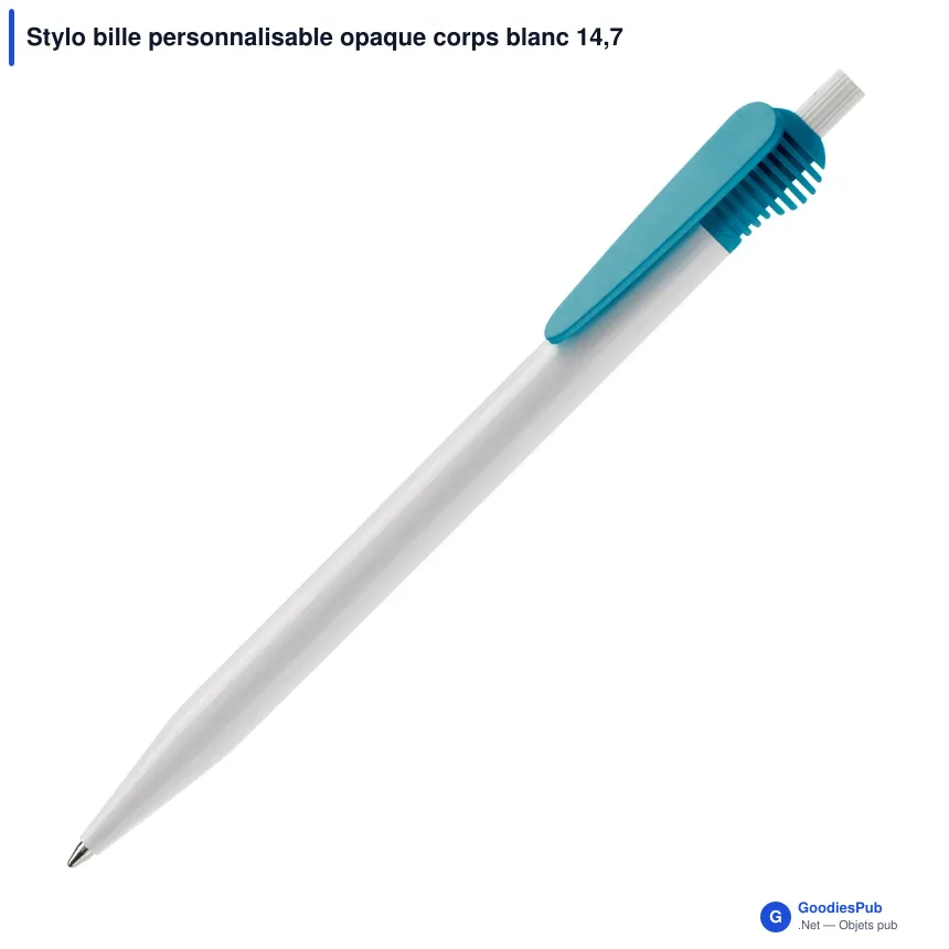 Stylo bille personnalisable opaque corps blanc 14,7 cm avec logo - Cosmo - Image 2