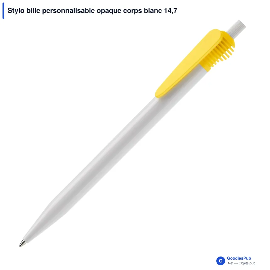 Stylo bille personnalisable opaque corps blanc 14,7 cm avec logo - Cosmo - Image 11