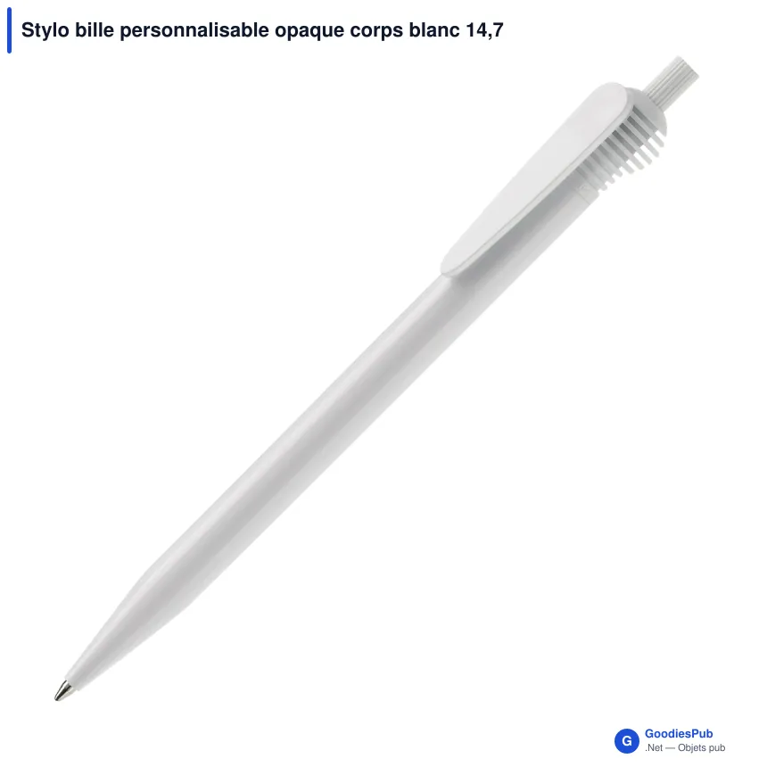 Stylo bille personnalisable opaque corps blanc 14,7 cm avec logo - Cosmo - Image 12