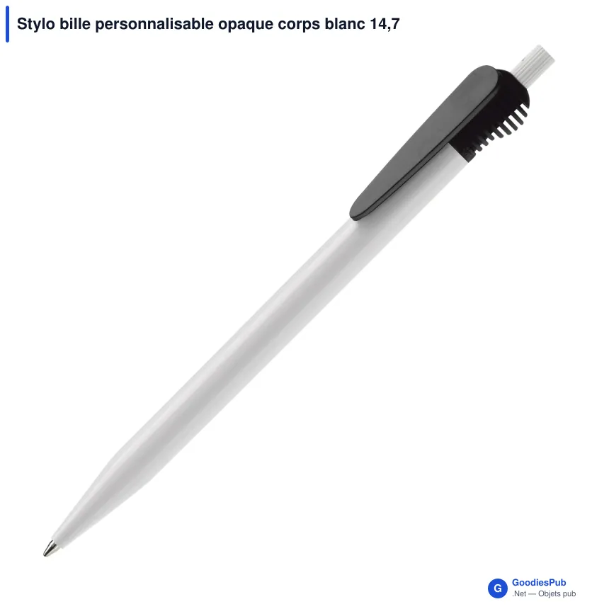 Stylo bille personnalisable opaque corps blanc 14,7 cm avec logo - Cosmo - Image 3