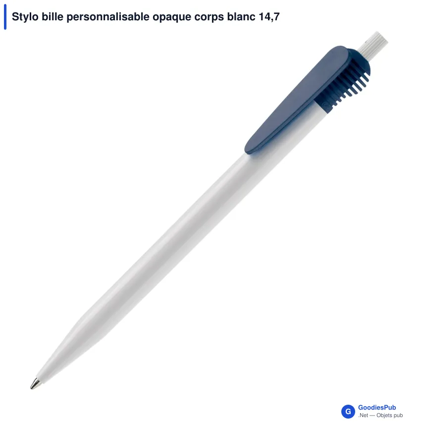 Stylo bille personnalisable opaque corps blanc 14,7 cm avec logo - Cosmo - Image 4