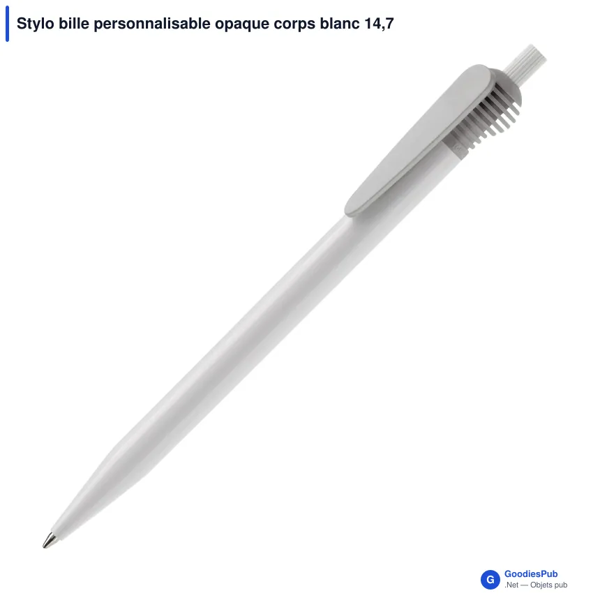 Stylo bille personnalisable opaque corps blanc 14,7 cm avec logo - Cosmo - Image 7