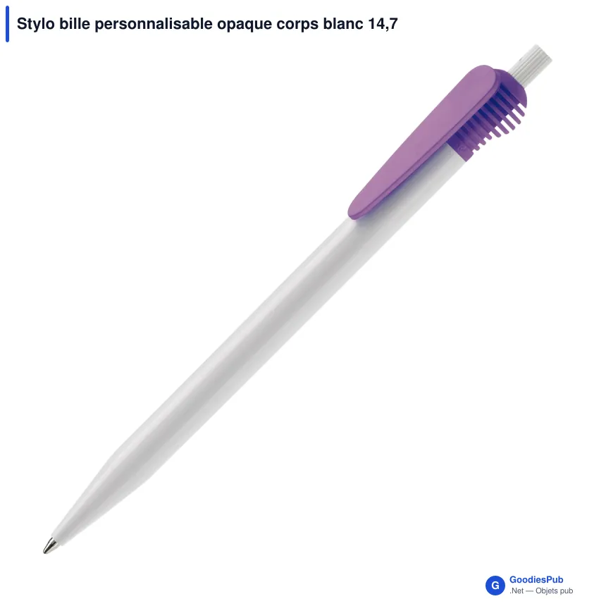 Stylo bille personnalisable opaque corps blanc 14,7 cm avec logo - Cosmo - Image 8