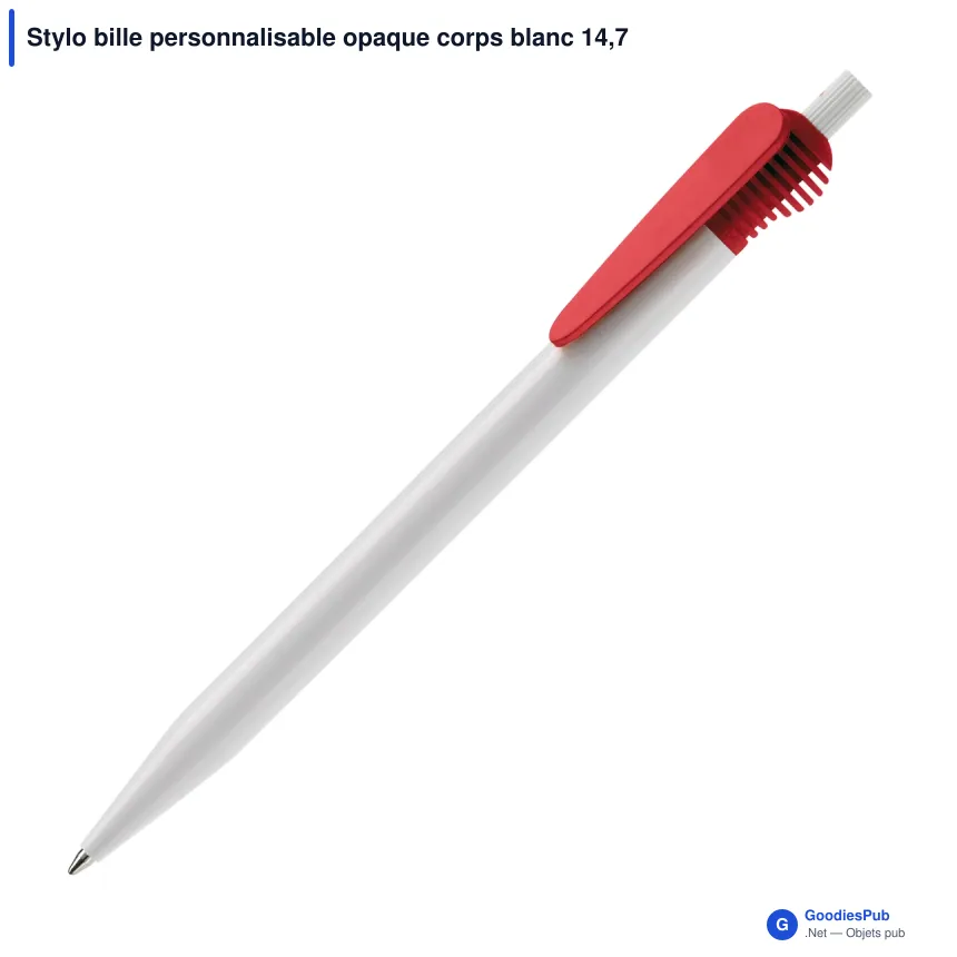 Stylo bille personnalisable opaque corps blanc 14,7 cm avec logo - Cosmo - Image 9