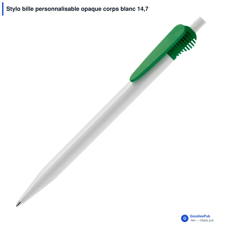 Stylo bille personnalisable opaque corps blanc 14,7 cm avec logo - Cosmo - Image 10
