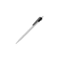 Variante Blanc / Noir - Stylo bille personnalisable opaque corps blanc 14,7 cm avec logo - Cosmo