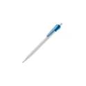 Variante Blanc / Bleu clair - Stylo bille personnalisable opaque corps blanc 14,7 cm avec logo - Cosmo