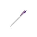Variante Blanc / Violet - Stylo bille personnalisable opaque corps blanc 14,7 cm avec logo - Cosmo