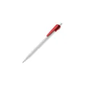 Variante Blanc / Rouge - Stylo bille personnalisable opaque corps blanc 14,7 cm avec logo - Cosmo