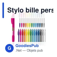 Stylo bille personnalisable opaque 14,5 cm rose ou orange avec logo - Cosmo - Miniature 1
