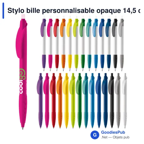 Stylo bille personnalisable opaque 14,5 cm rose ou orange avec logo - Cosmo