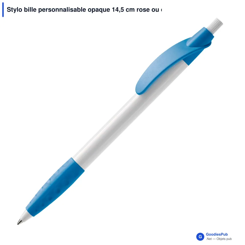 Stylo bille personnalisable opaque 14,5 cm rose ou orange avec logo - Cosmo - Image 3