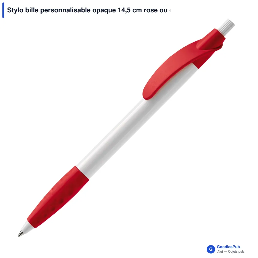 Stylo bille personnalisable opaque 14,5 cm rose ou orange avec logo - Cosmo - Image 4