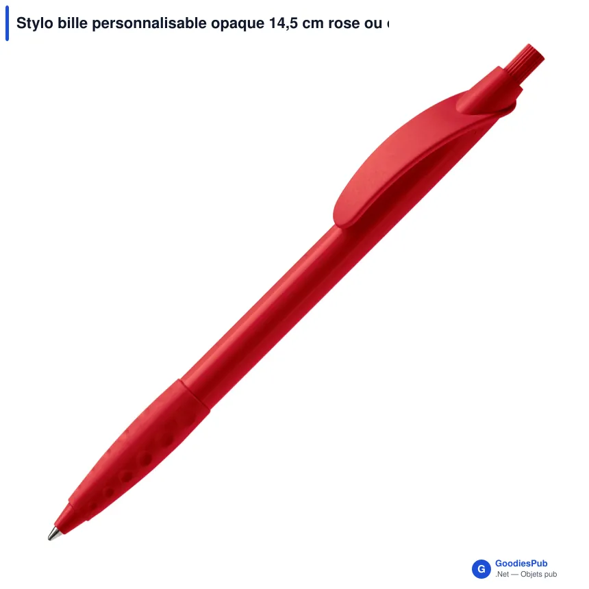 Stylo bille personnalisable opaque 14,5 cm rose ou orange avec logo - Cosmo - Image 5