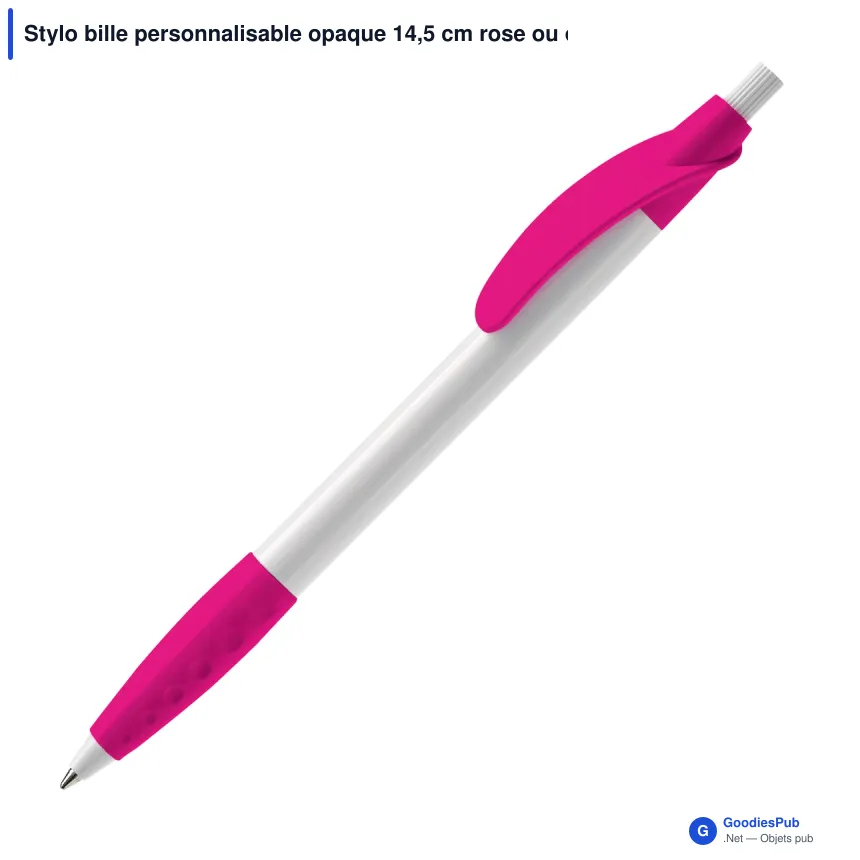 Stylo bille personnalisable opaque 14,5 cm rose ou orange avec logo - Cosmo - Image 6