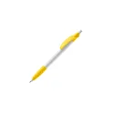 Variante Blanc / jaune - Stylo bille personnalisable opaque 14,5 cm rose ou orange avec logo - Cosmo