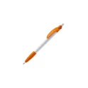 Variante Blanc / Orange - Stylo bille personnalisable opaque 14,5 cm rose ou orange avec logo - Cosmo