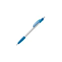 Variante Blanc / Bleu clair - Stylo bille personnalisable opaque 14,5 cm rose ou orange avec logo - Cosmo