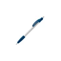 Variante Blanc / bleu foncé - Stylo bille personnalisable opaque 14,5 cm rose ou orange avec logo - Cosmo