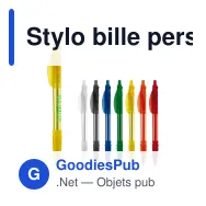 Stylo bille personnalisable transparent 14,5 cm tampographie avec logo - Cosmo - Miniature 1