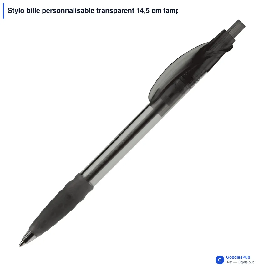 Stylo bille personnalisable transparent 14,5 cm tampographie avec logo - Cosmo - Image 5