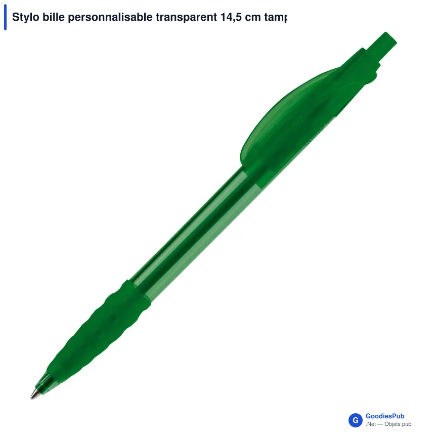 Stylo bille personnalisable transparent 14,5 cm tampographie avec logo - Cosmo - Image 7