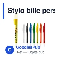 Stylo bille personnalisable transparent 14,5 cm impression 3D avec logo - Cosmo - Miniature 1